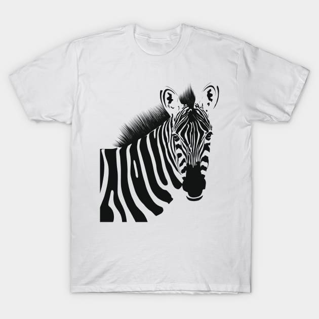 Zebra Animal Print T-Shirt by Holailustra